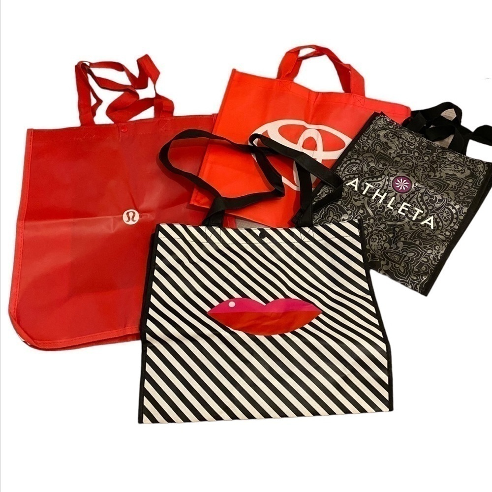Lululemon athletica/ Sephora/ Athleta / Toyota . Set 4 reusable bag . New& used
